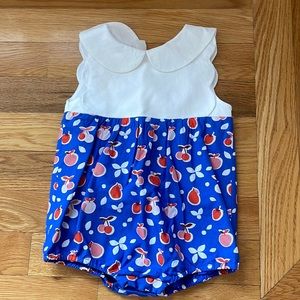 Jacadi Paris bloomers in white and blue. Size 18 months.